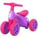 Violet and fuchsia baby balance bike with four rubber wheels by HOMCOM