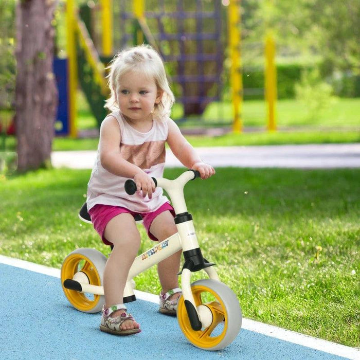 Baby Balance Bike with Adjustable Seat and Puncture-Free EVA Wheels in Orange - Little and Giant Explorers AIYAPLAY