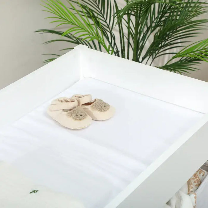 Baby Changing Table – White | 2.5cm Padded Mat with 4 Storage Drawers AIYAPLAY - Little and Giant Explorers AIYAPLAY