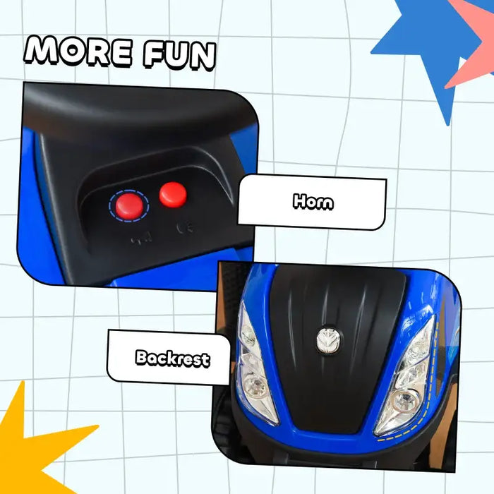 Baby Ride-On Tractor Walker and Stroller – Blue | Foot-to-Floor Car with Fork and Shovel HOMCOM - Little and Giant Explorers HOMCOM