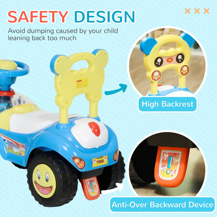 Baby Sliding Car | Interactive Ride-On with Safety Features and Entertainment System (Blue Edition) - Little and Giant Explorers AIYAPLAY