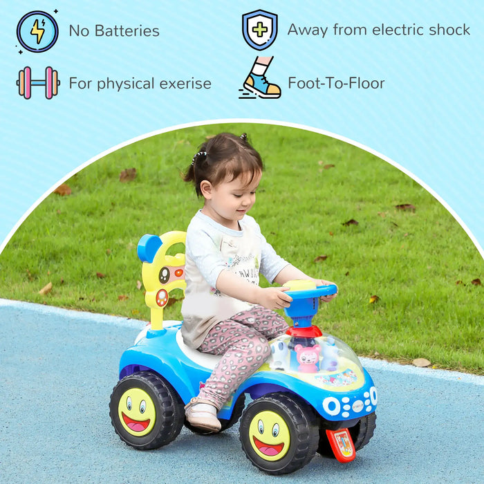 Baby Sliding Car | Interactive Ride-On with Safety Features and Entertainment System (Blue Edition) - Little and Giant Explorers AIYAPLAY