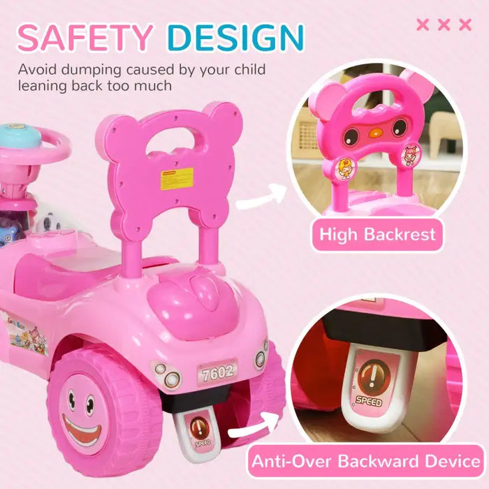 Baby Sliding Car – Pink | Toddler Ride-On - Foot-to-Floor Push Car with Lights AIYAPLAY - Little and Giant Explorers AIYAPLAY
