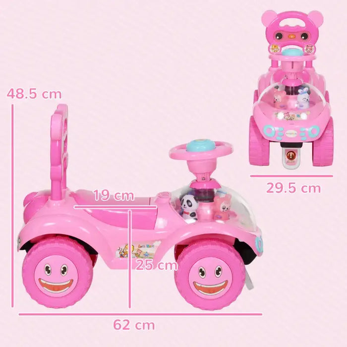 Baby Sliding Car – Pink | Toddler Ride-On - Foot-to-Floor Push Car with Lights AIYAPLAY - Little and Giant Explorers AIYAPLAY