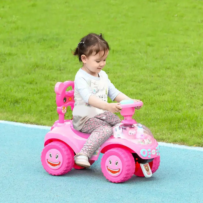 Baby Sliding Car – Pink | Toddler Ride-On - Foot-to-Floor Push Car with Lights AIYAPLAY - Little and Giant Explorers AIYAPLAY