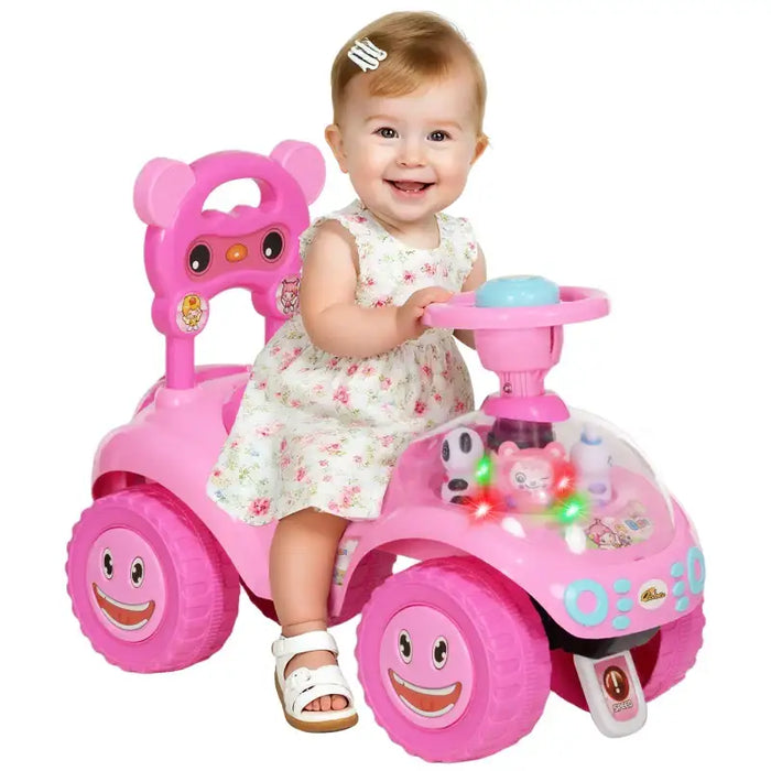 Baby Sliding Car – Pink | Toddler Ride-On - Foot-to-Floor Push Car with Lights AIYAPLAY - Little and Giant Explorers AIYAPLAY