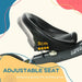 Close-up of black baby trike adjustable seat, 3cm adjustment shown, Aiyaplay branding