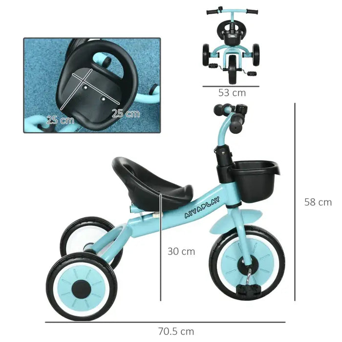 Baby Trike – Blue Toddler Tricycle | Adjustable Seat, Basket and Bell AIYAPLAY - Little and Giant Explorers AIYAPLAY