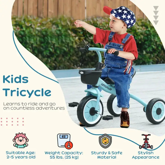 Baby Trike – Blue Toddler Tricycle | Adjustable Seat, Basket and Bell AIYAPLAY - Little and Giant Explorers AIYAPLAY