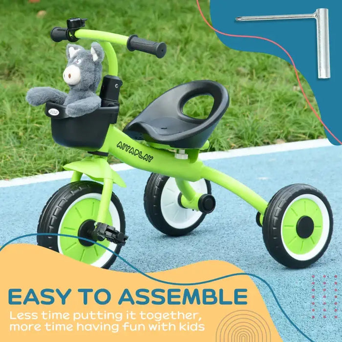 Baby Trike – Green Toddler Tricycle | Adjustable Seat, Basket and Bell AIYAPLAY - Little and Giant Explorers AIYAPLAY