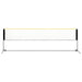 Badminton net with steel frame and adjustable height for multi-sport use, white background