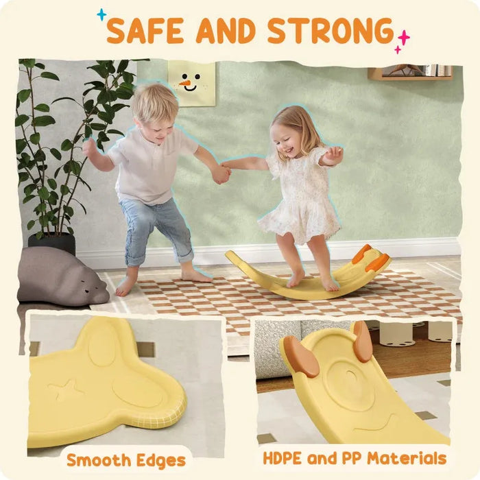 Balance Board for Kids in Yellow | Sensory Play - Little and Giant Explorers AIYAPLAY