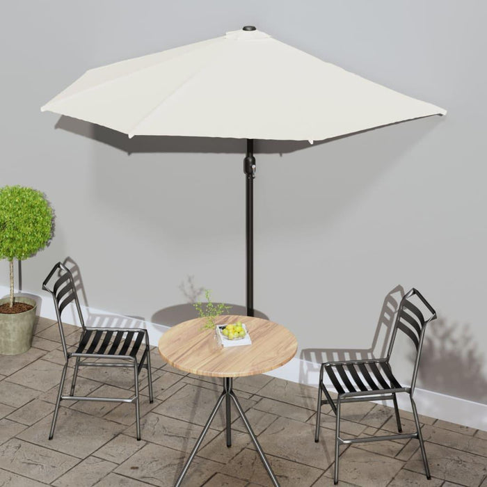 Balcony Half Parasol with Aluminium Pole in Sand - Little and Giant Explorers vidaXL