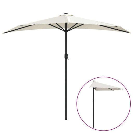 Balcony Half Parasol with Aluminium Pole in Sand - Little and Giant Explorers vidaXL