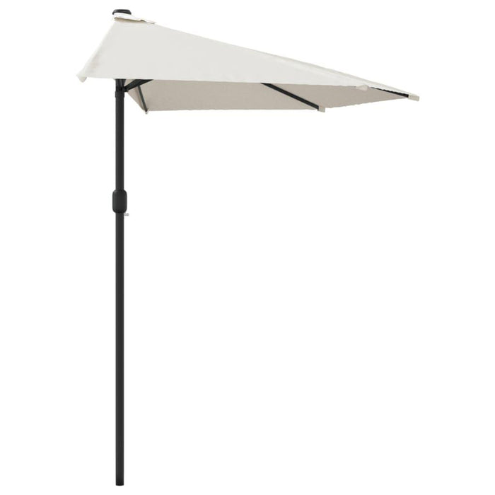 Balcony Half Parasol with Aluminium Pole in Sand - Little and Giant Explorers vidaXL