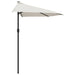 Balcony Half Parasol with Aluminium Pole in Sand - Little and Giant Explorers vidaXL