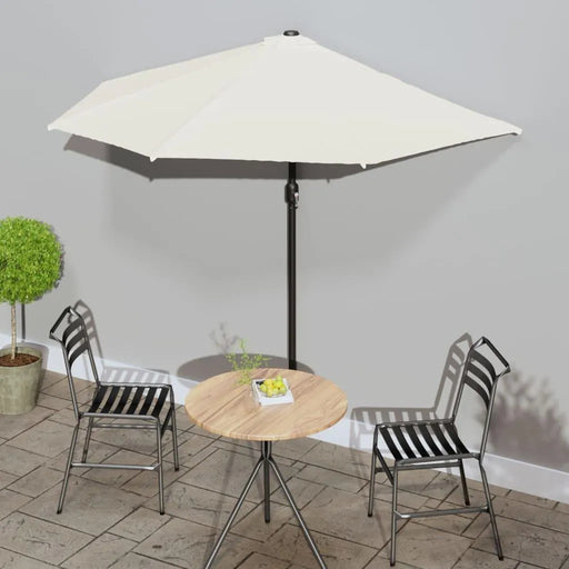 Balcony Half Parasol with Aluminium Pole in Sand - Little and Giant Explorers vidaXL