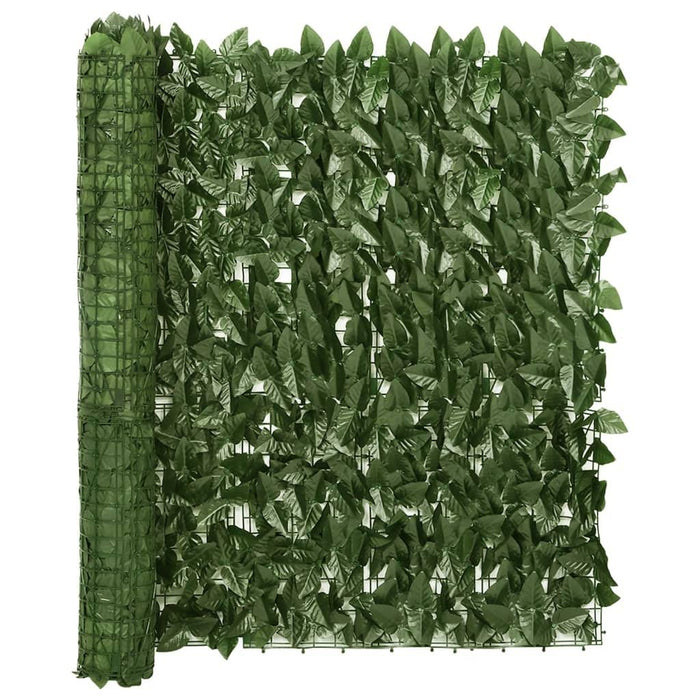 Balcony Screen with Dark Green Leaves (600 x 100cm) - Little and Giant Explorers vidaXL