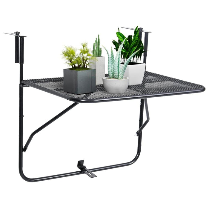 Balcony Table in Black Steel - Little and Giant Explorers vidaXL