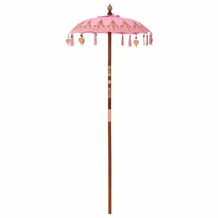 Balinese Garden Patio Umbrella with Base - Pink and Brown | 250cm - Frame UV-Resistant VIDAXL - Little and Giant Explorers vidaXL