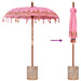 Balinese Parasol - Pink | 180-190cm - Cotton Canopy Solid Wood Frame with Base VIDAXL - Little and Giant Explorers vidaXL