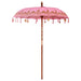Balinese Parasol - Pink | 180-190cm - Cotton Canopy Solid Wood Frame with Base VIDAXL - Little and Giant Explorers vidaXL