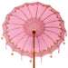 Balinese Parasol - Pink | 180-190cm - Cotton Canopy Solid Wood Frame with Base VIDAXL - Little and Giant Explorers vidaXL