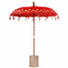 Balinese Parasol - Red | 180-190cm - Cotton Canopy Solid Wood Frame with Base VIDAXL - Little and Giant Explorers vidaXL