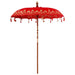 Balinese Parasol - Red | 180-190cm - Cotton Canopy Solid Wood Frame with Base VIDAXL - Little and Giant Explorers vidaXL