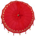 Balinese Parasol - Red | 180-190cm - Cotton Canopy Solid Wood Frame with Base VIDAXL - Little and Giant Explorers vidaXL