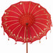 Balinese Parasol - Red | 180-190cm - Cotton Canopy Solid Wood Frame with Base VIDAXL - Little and Giant Explorers vidaXL