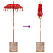 Balinese Parasol with Base - Red and Brown | 250cm - Wooden Frame UV-Resistant VIDAXL - Little and Giant Explorers vidaXL