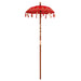 Balinese Parasol with Base - Red and Brown | 250cm - Wooden Frame UV-Resistant VIDAXL - Little and Giant Explorers vidaXL