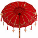 Balinese Parasol with Base - Red and Brown | 250cm - Wooden Frame UV-Resistant VIDAXL - Little and Giant Explorers vidaXL