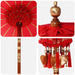 Balinese Parasol with Base - Red and Brown | 250cm - Wooden Frame UV-Resistant VIDAXL - Little and Giant Explorers vidaXL