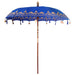 Balinese Patio Umbrella – Blue Cotton and Wood | 220cm Canopy - Handmade Boho Design VIDAXL - Little and Giant Explorers vidaXL