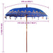 Balinese Patio Umbrella – Blue Cotton and Wood | 220cm Canopy - Handmade Boho Design VIDAXL - Little and Giant Explorers vidaXL