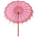 Balinese Patio Umbrella – Pink Cotton and Wood | 215cm Canopy - Handmade Boho Style VIDAXL - Little and Giant Explorers vidaXL