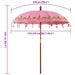 Balinese Patio Umbrella – Pink Cotton and Wood | 215cm Canopy - Handmade Boho Style VIDAXL - Little and Giant Explorers vidaXL