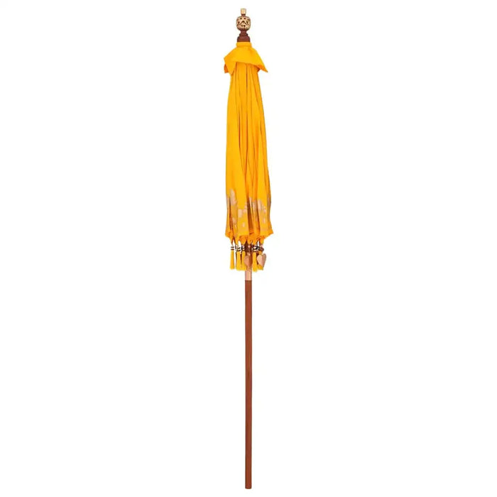 Balinese Patio Umbrella – Yellow | Cotton Canopy with Wooden Frame VIDAXL - Little and Giant Explorers vidaXL