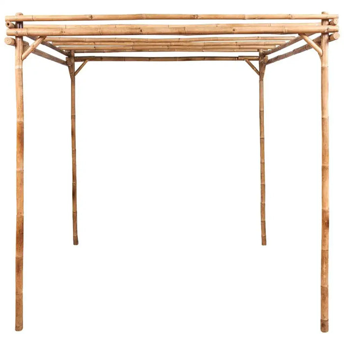Natural bamboo garden pergola frame for climbing plants, outdoor support structure