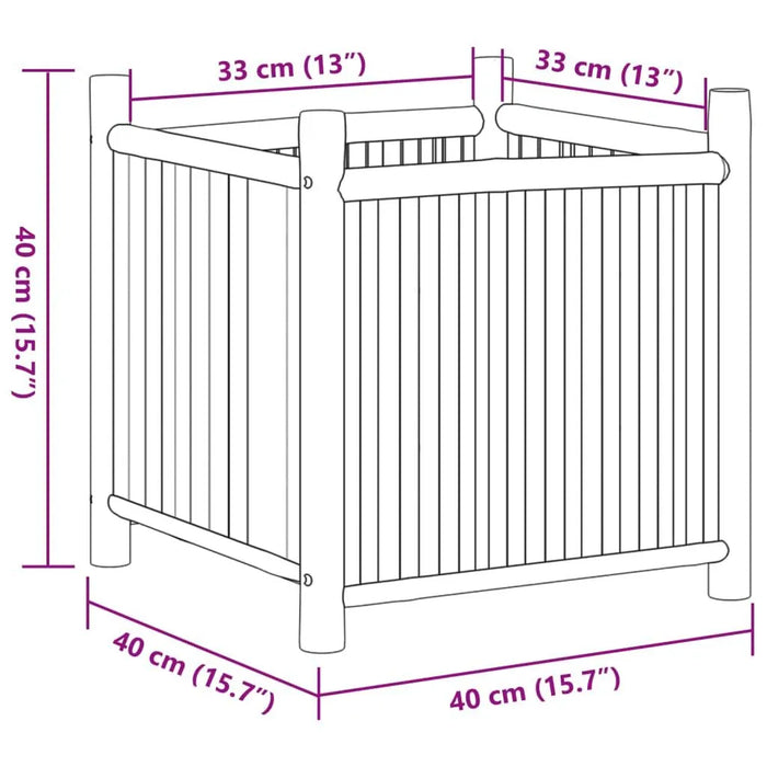 Bamboo Planter (40 x 40 x 40cm) - Little and Giant Explorers vidaXL