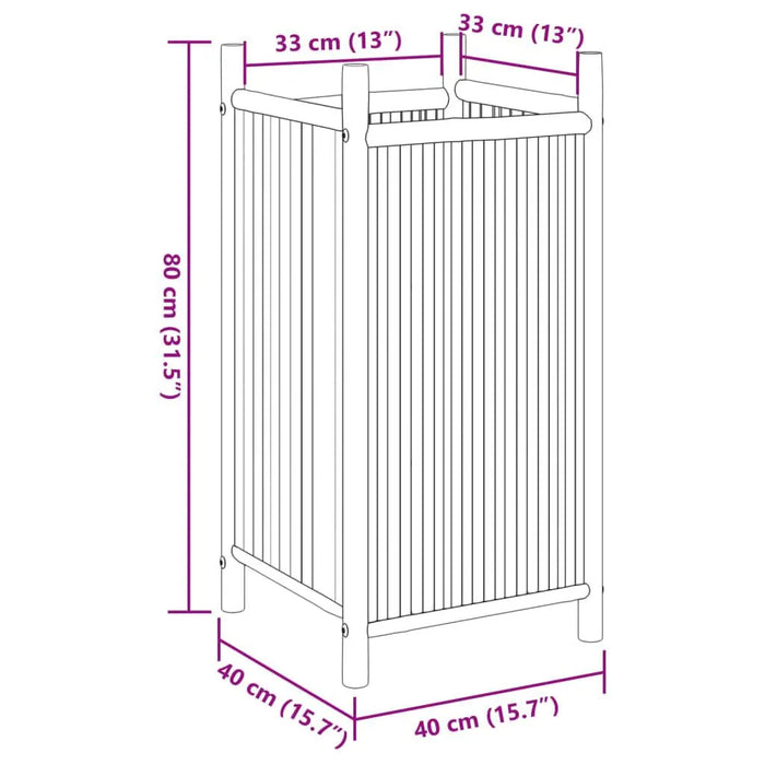Bamboo Planter (40 x 40 x 80cm) - Little and Giant Explorers vidaXL