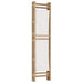 Bamboo towel rack with two white hanging towels, minimalist natural design