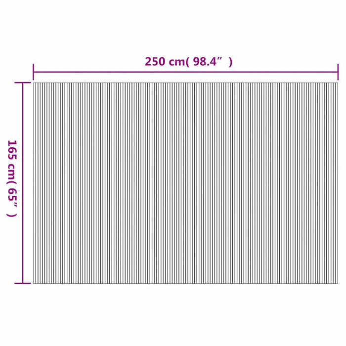 Measurement chart showing dimensions of a rectangular area with vertical lines.