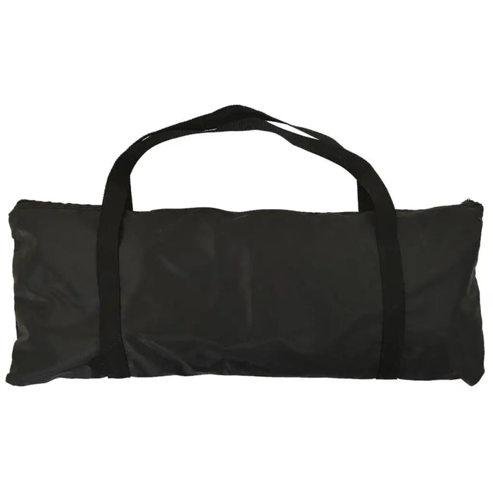 Black rectangular carrying bag with handles for baseball training net