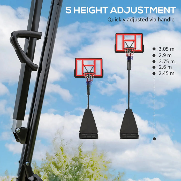 Basketball Hoop and Stand in Red | 2.45 - 3.05m - Little and Giant Explorers SPORTNOW