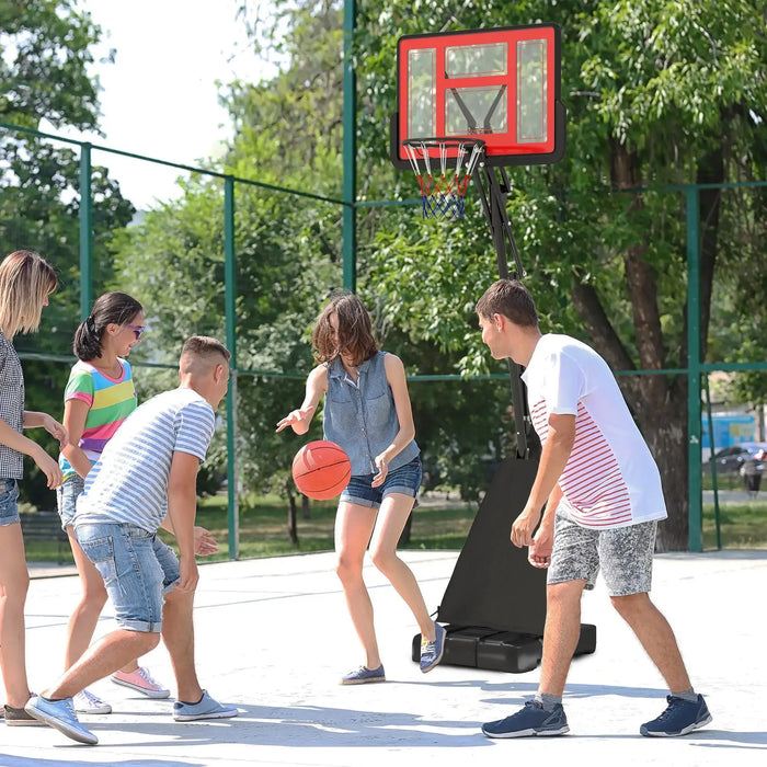 Basketball Hoop and Stand in Red | 2.45 - 3.05m - Little and Giant Explorers SPORTNOW