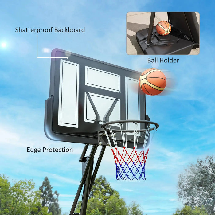 Basketball Hoop and Stand with Rebound System | 2.45 - 3.05m - Little and Giant Explorers SPORTNOW