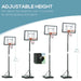 Basketball Hoop Freestanding with Wheels | 255 - 305cm - Little and Giant Explorers HOMCOM